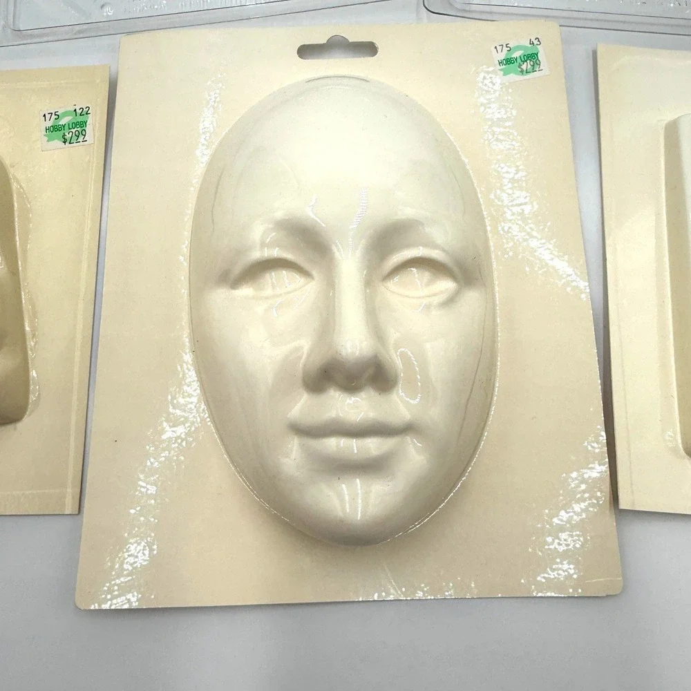 Lot of 5 Large Vintage Chocolate Molds Face Martini Prayer Hands Mold
